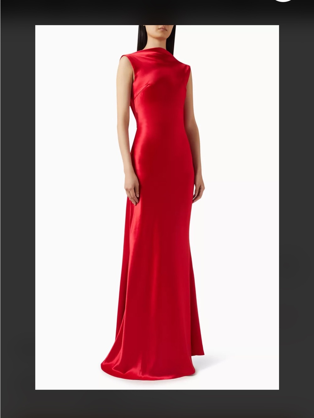 Sau Lee CALLIE SATIN GOWN Maxi dress in Red - Picture 3 of 10